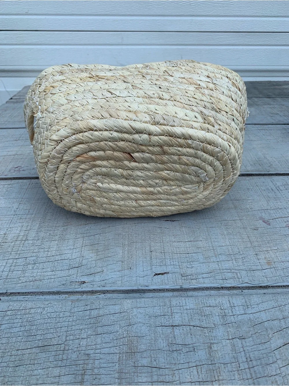 Handwoven Seagrass Low Oval Basket Storage Bin Tray with Handles Boho Organizing